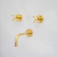 Massives Messing-Duschsystem, Unlackierter Gerader Wannenfüller Aus Massivem Messing von InsidEast