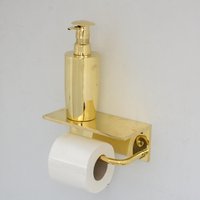 Unlackiertes Messing Badezimmer Schwebendes Regal Mit Haken, Wandhalterung Toilettenpapierhalter | Zollfrei von InsidEast