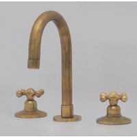 Weit Verbreitet 3 Löcher Massiv Unlackiert Messing Wasserhahn, Deck Mount Vanity Sink Antike Badezimmer Wasserhahn von InsidEast