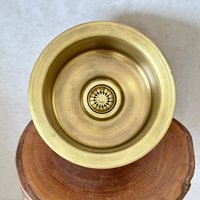 Nassbereich Bar Sink - Moderne Sink, Glatte Finish Interior 8 "Gebürstete Messing Kleine Barbereich Zoll Nass von InsideFez