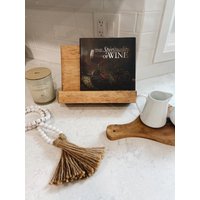 Weiß Gewaschener Kochbuchständer Aus Holz | Rezeptstand Kochbuch Halter Rezept-Halter Bücherständer Geschenk von InsideStyleCo