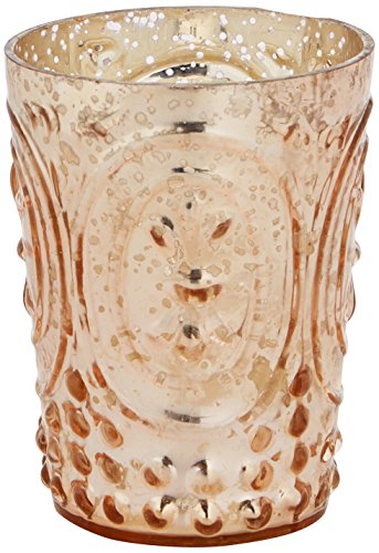 Insideretail Mercury Teelichthalter aus Glas-mit Distressed Kupferfolie, 9.5cm, Set von 24, Copper, 9.5 x 5 x 9.5 cm, Einheiten von Insideretail