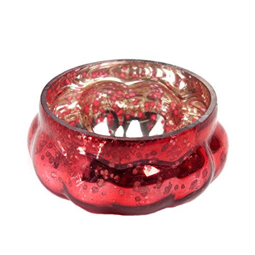 Insideretail Wedding Tealight Holders Red, Glas, Rot, 7 x 7 x 7 cm, 48-Einheiten von Insideretail