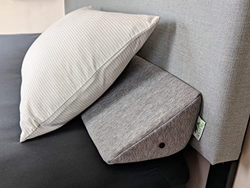 Insieme Keilkissen für Kopfteil, Keilkissen, Schaumstoffkeil (Kingsize, Grau), vielseitig verwendbar, dreieckiges Schaumstoffkissen, Abdeckung zwischen Bett und Kopfteil oder Bett und Wand von Insieme