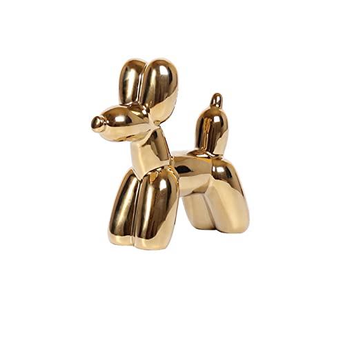 Insiswiner Kleine Tierstatuen, Heimdekoration, Goldfigur, Akzent, glänzende Ornamente, Keramik-Dekoration für Regale von Insiswiner