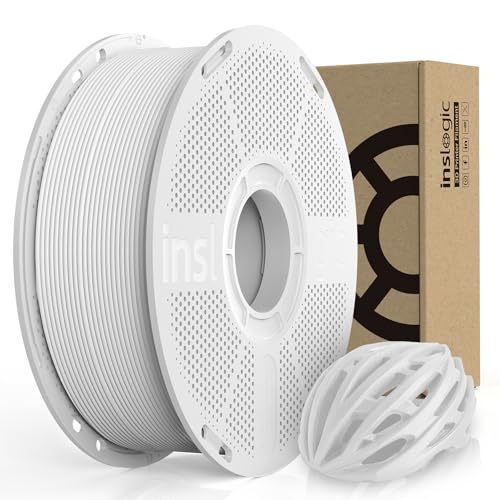 Inslogic ASA 3D Printer Filament 1.75mm, UV & Weather Resistant, High-Strength & Low Warping, 1kg Spool (2.2lbs), Dimensional Accuracy +/- 0.02mm, Fit Most FDM 3D Printers, White von Inslogic