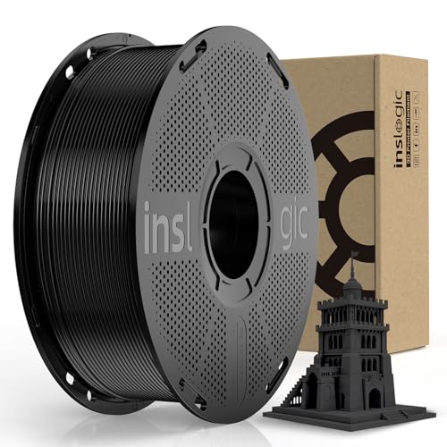 Inslogic High-Speed PLA Filament 1.75mm 3D Printer Filament, 50-600mm/s Rapid Printing PLA, Smooth Flow & No Clogging, 1kg Spool (2.2lbs) Fit Most FDM 3D Printers, Black von Inslogic