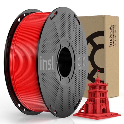 Inslogic High-Speed PLA Filament 1.75mm 3D Printer Filament, 50-600mm/s Rapid Printing PLA, Smooth Flow & No Clogging, 1kg Spool (2.2lbs) Fit Most FDM 3D Printers, Red von Inslogic