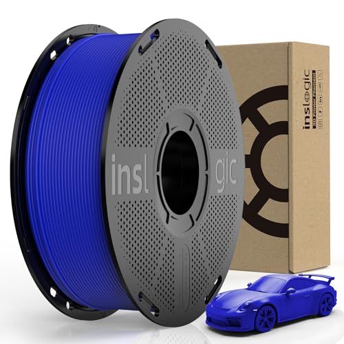 Inslogic Matte PLA Filament 1.75mm 3D Printer Filament, Fine Matte Texture & High Precision, Dimensional Accuracy +/- 0.02mm, 1kg Spool (2.2lbs) Fit Most FDM 3D Printers, Blue von Inslogic