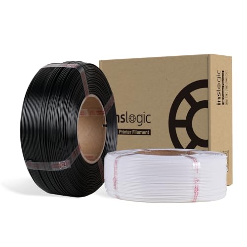Inslogic Matte PLA Filament 1.75mm 3D Printer Filament, Fine Matte Texture & High Precision, Dimensional Accuracy +/- 0.02mm, Refill (4.4lbs) Fit Most FDM 3D Printers, Black+White von Inslogic