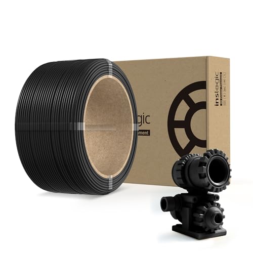Inslogic PA6-CF 3D Filament 1.75mm, Heat Deflection Temperature up to 209°C, Made of 80% PA Nylon and 20% Carbon Fibers, Stiff & Strong & Heat Resistant, 0.25kg Refill. (Black) von Inslogic