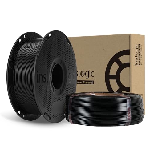 Inslogic PETG Filament 1.75 mm, Stronger Toughness PETG 3D Printer Filament, Dimensional Accuracy +/- 0.02 mm, Compatible with FDM Printers, 1 Spool + 1 Refill, Black, 2kg Inslogic PETG Filament 1.75 mm, Stronger Toughness PETG 3D Printer Filament, Dimensional Accuracy +/- 0.02 mm, Compatible with FDM Printers, 1 Spool + 1 Refill, Black, 2kg von Inslogic