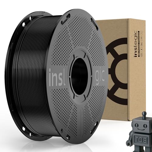 Inslogic PETG Pro 3D Printer Filament 1.75mm 1KG, Less Stringing and Good Layer Adhesion, Individually Vacuum Packed, Dimensional Accuracy +/- 0.02mm, 1KG Spool. (Black) von Inslogic