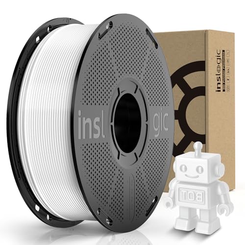 Inslogic PETG Pro 3D Printer Filament 1.75mm 1KG, Less Stringing and Good Layer Adhesion, Individually Vacuum Packed, Dimensional Accuracy +/- 0.02mm, 1KG Spool. (White) von Inslogic