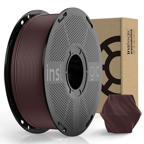 Inslogic PLA Pro Filament 1.75mm 3D Printer Filament, Tough & Durable PLA Filament 1kg Spool (2.2lbs), 50-300mm/s High-Speed Printing, Dimensional Accuracy +/- 0.02mm, Fit Most FDM 3D Printers, Brown von Inslogic