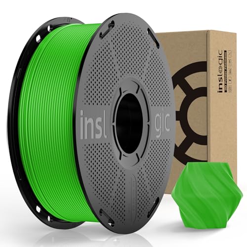 Inslogic PLA Pro Filament 1.75mm vorgetrocknetes Filament Feuchtigkeitsbeständiges 3D Drucker Filament 1kg Spule, +/-0.02mm Genauigkeit, Kompatibel mit den meisten FDM Druckern (Grün)​​ von Inslogic