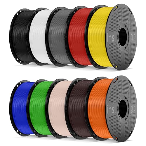 Inslogic PLA Pro Filament 1.75mm vorgetrocknetes Filament Feuchtigkeitsbeständiges 3D Drucker Filament Nachfüllpackung 10kg Bündel, Kompatibel mit den meisten FDM Druckern, 10 Farben Inslogic PLA Pro Filament 1.75mm vorgetrocknetes Filament Feuchtigkeitsbeständiges 3D Drucker Filament Nachfüllpackung 10kg Bündel, Kompatibel mit den meisten FDM Druckern, 10 Farben von Inslogic