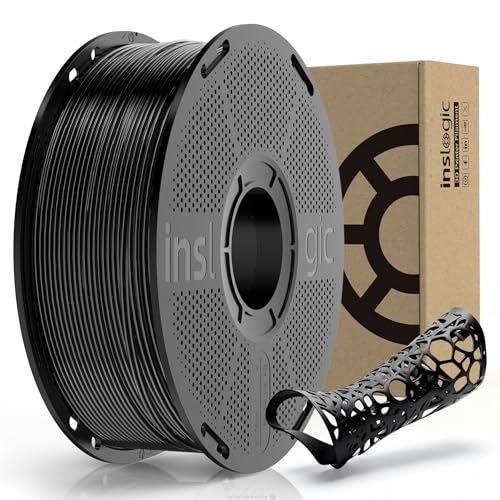 Inslogic TPU Filament 1.75mm, 90A Shore, Weiches & Reißfestes 3D Druckmaterial, Hohe Elastizität, Feuchtigkeitsbeständiger Alubeutel, Ideal für Schuhe, Schutzausrüstung, Schwarz​​ von Inslogic