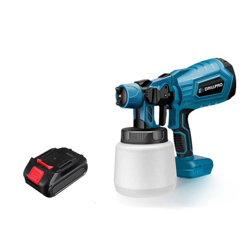Insma Farbsprühpistole, max. 2 bar, 1000ml Kabellose Farbspritzpistole, 3 Sprühmodi, tragbar für Haushalt/Möbel/Auto, mit 1 Akku von Insma