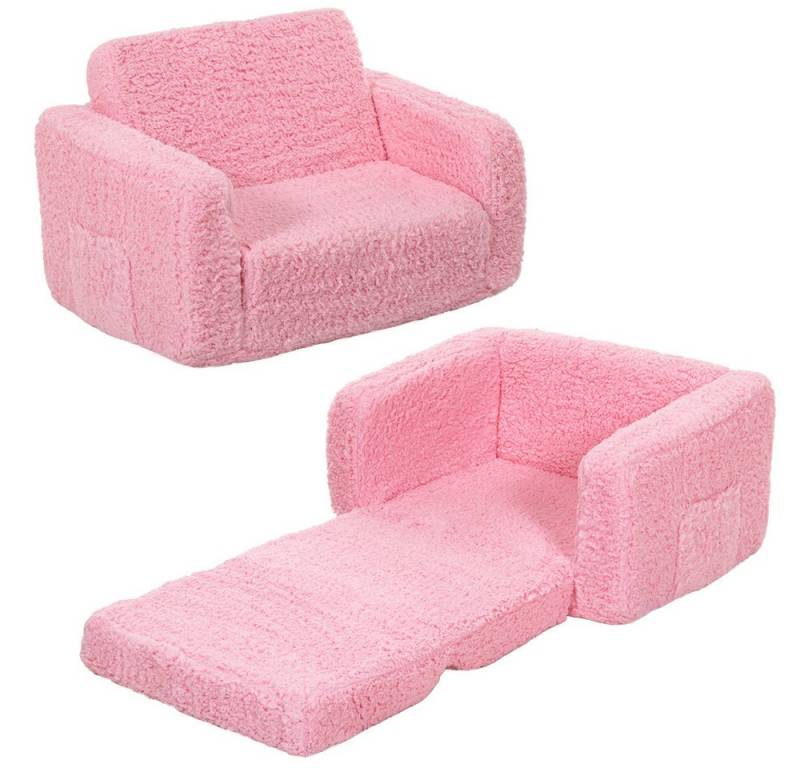 Insma Kindersofa Klappbar 2 in 1 Schlafsofa, 2 in 1 Schlafsofa, Kindersessel Loungesessel mit Seitentasche und Griff von Insma
