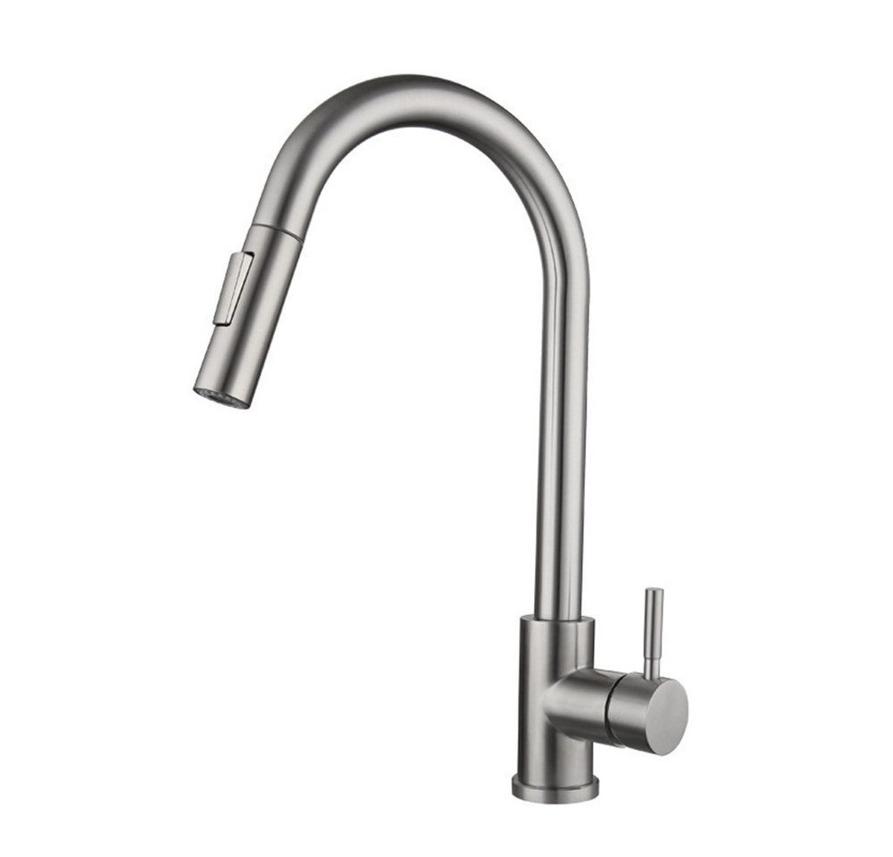 Insma Küchenarmatur (1-St) Sensor Küchenarmatur mit Ausziehbrause, Edelstahl, 360° drehbar von Insma