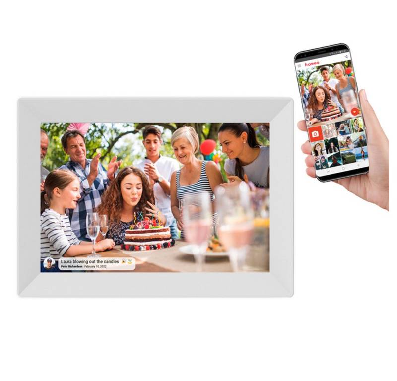 Insma Smart WiFi Digitaler Bilderrahmen (25,56 cm/10,1 ", 1280x800 Pixel, 16 GB, IPS LCD-Touchscreen, mit Abnehmbarer Ständer, Frameo-App) von Insma