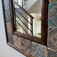 Unique Tile Mirrors For Wall, 3 Year Anniversary Gift Her, Tuscany Italy Inspired Decor, Entryway Mirror Living Room, Boho von InspiraNatura