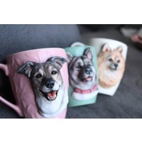 3D Hunde Tasse - Handgemachter Becher Aus Polymer Clay Portrait Mutter Geschenk Haustier Skulptur Geburtstagsgeschenk Für Hund Replik von InspiranteByG