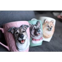 3D Hundebecher - Handgemachter Polymer Clay Becher Hundeportrait Hundemama Geschenk Individuelle Haustier Skulptur Geburtstagsgeschenk Für Hund von InspiranteByG