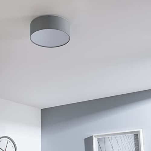 INSPIRE - Deckenleuchte aus Stoff SITIA Ø 29 cm - Deckenlampe - Für E27 Glühlampe - 1xE27 - Grau - Deckenlampe von INSPIRE