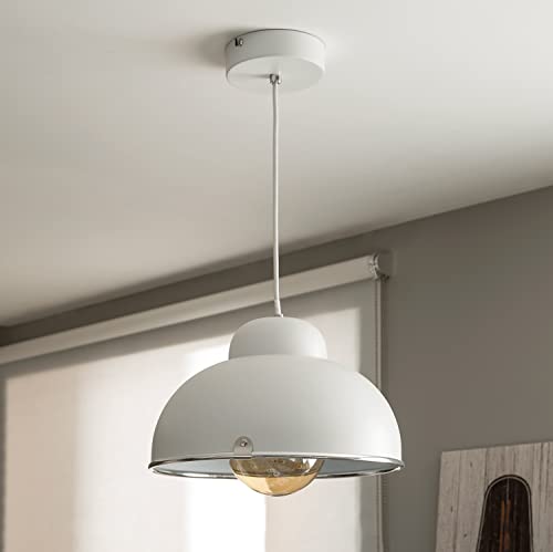 INSPIRE - Hängeleuchte FARELL - Pendelleuchte - 1 x 60W E27 - IP20 - Ø31 cm - Metall - Weiß matt - Modern Industrielle Pendelleuchte von INSPIRE