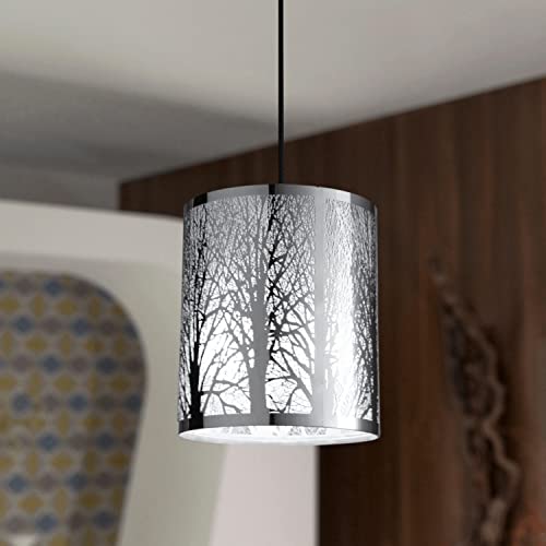 INSPIRE - Hängeleuchte FOREST - Pendelleuchte Natur - 1 Leuchtmittel - 1 x E27 60 W - Ø20 cm x H. 23 cm - Verchromtes Metall - Glänzend von INSPIRE