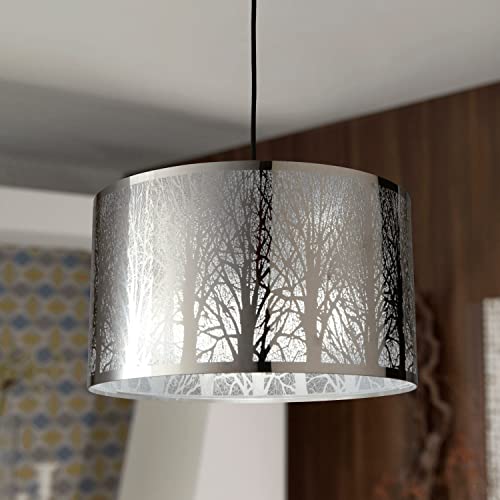 INSPIRE - Hängeleuchte FOREST - Pendelleuchte Natur - 3 Leuchtmittel - 3 x E27 60 W - Ø40 cm x H. 23 cm - Verchromtes Metall - Glänzend von INSPIRE