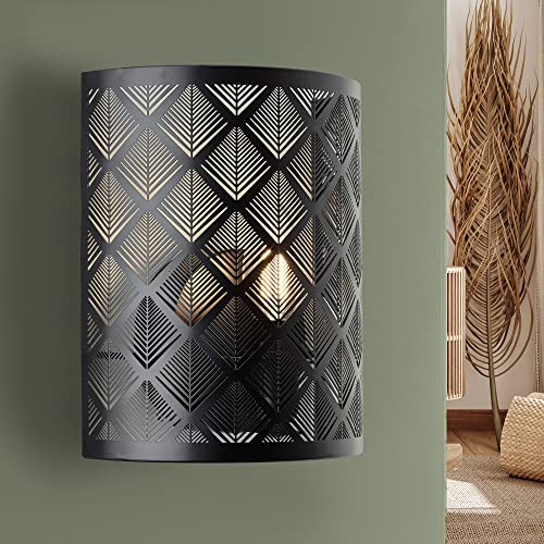 INSPIRE - Wandleuchte GALATI - 1 x E27 Max 60 W - H.26 cm - Metall - Schwarz - Wandlampe design von INSPIRE