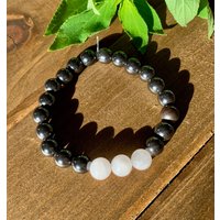 Hämatit & Quarz 8mm Heilarmband Handgemacht Edelstein Kristall Stretchy Boho Hippie Geschenk von InspiredVisionsCo