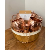 Kupfer Mossfest Mule Becher Geschenkset - Schnapsglas & Kandierter Ingwer von InspiredWrapsCo