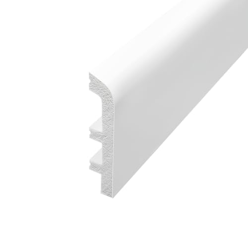 Inspirum Breite Sockelleiste Weiß LCL-03, 100x22x1000 mm, Preis pro Meter, Fußleiste aus Polyurethan zum Abdecken von Dehnungsfugen, Stoßfest & Wasserfest von Inspirum