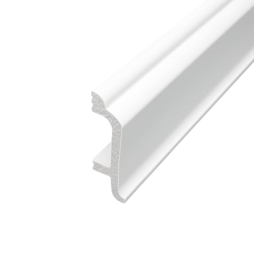 Inspirum Extra Breite Sockelleiste Weiß LCL-13, 82x26x1000 mm, Preis pro Meter, Fußleiste aus Polyurethan zum Abdecken, Stoßfest & Wasserfest von Inspirum