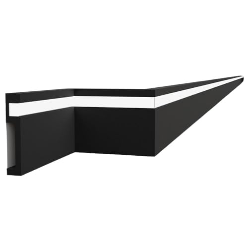 Inspirum LED Sockelleiste Schwarz Matt LCL-15B, 100x20x1000 mm, Preis pro Meter, Fußleiste für LED Streifen & Indirekte Beleuchtung, Stoßfest von Inspirum