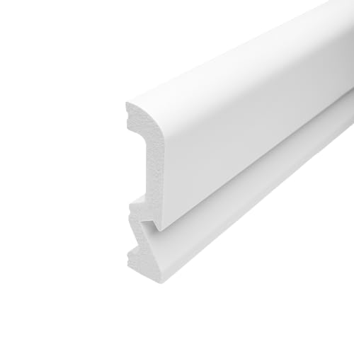Inspirum LED Sockelleiste Weiß LCL-16, 100x18x1000 mm, Preis pro Meter, Fußleiste für LED Streifen & Indirekte Beleuchtung, Stoßfest & Wasserfest von Inspirum