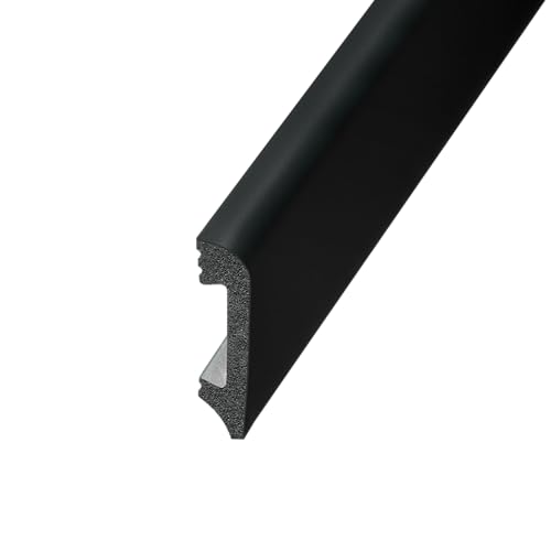 Inspirum Sockelleiste Schwarz Matt LCL-01B, 75x14x1000 mm, Fußleiste aus hartem Polyurethan, Stuckleiste Wasserfest, Stoßfest & Lackiert, Wandleiste für Parkett, Laminat & Fliesen von Inspirum