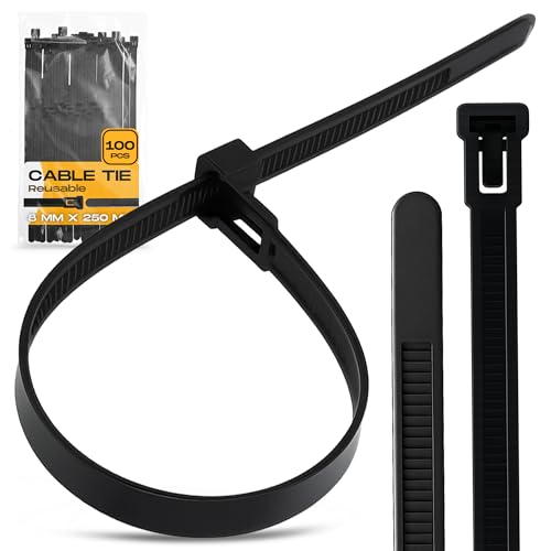 100x Instalguru Wiederverwendbar Kabelbinder 8x250 mm Wiederlösbar Wiederverschließbar Lösbar Beständig Starkes Nylon Schwarz Zugfestigkeit Kabelmanagement Gartenarbeit Werkstätten 100x Instalguru Wiederverwendbar Kabelbinder 8x250 mm Wiederlösbar Wiederverschließbar Lösbar Beständig Starkes Nylon Schwarz Zugfestigkeit Kabelmanagement Gartenarbeit Werkstätten von Instalguru