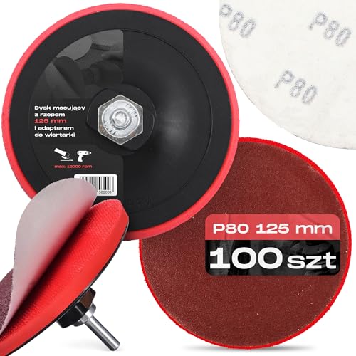 100x Schleifscheiben 125 mm P80 Rund Schleifpapier Schleifpads Schleifblätter Klett Winkelschleifer Scheibe Set + Bohrmaschine Polierteller Schleifteller Adapter M14 100x Schleifscheiben 125 mm P80 Rund Schleifpapier Schleifpads Schleifblätter Klett Winkelschleifer Scheibe Set + Bohrmaschine Polierteller Schleifteller Adapter M14 von Instalguru