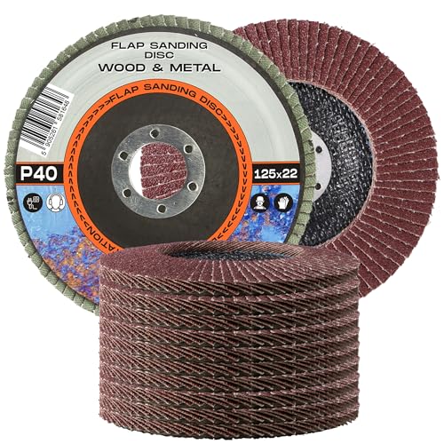10x Fächer Schleifscheibe 125 x 22,2 mm Schleifmoptelle Fächerscheiben Körnung P40 für Holz Metall Stahl Lamellenscheibe Scheiben Schruppscheiben Winkelschleifer Zubehör 10x Fächer Schleifscheibe 125 x 22,2 mm Schleifmoptelle Fächerscheiben Körnung P40 für Holz Metall Stahl Lamellenscheibe Scheiben Schruppscheiben Winkelschleifer Zubehör von Instalguru