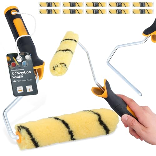 10x Farbroller 15 cm Farbwalze Ersatzrolle Malerrolle Lackierrolle Fassadenfarbe Wand Set mit Farbrollerbügel Bügel Malerbedarf Anstricharbeiten Renovierung von Instalguru