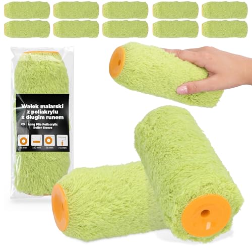 10x Farbroller 18 cm Ersatzrolle Farbwalze Malerroller Malerwalze Roller Lange Haare Streichen Malen Farbe Lackier Möbel Wände Renovierung Farbzubehör Robust von Instalguru