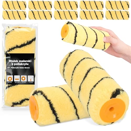 10x Farbroller 18 cm Ersatzrolle Farbwalze Wandfarbe Decke Malerrolle Malerwalze Streichen Malen Farbe Lackier Polyacryl Malerzubehör Renovierung Robust von Instalguru