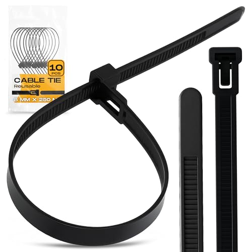 10x Instalguru Wiederverwendbar Kabelbinder 8x250 mm Wiederlösbar Wiederverschließbar Lösbar Beständig Starkes Nylon Schwarz Zugfestigkeit Kabelmanagement Gartenarbeit Werkstätten 10x Instalguru Wiederverwendbar Kabelbinder 8x250 mm Wiederlösbar Wiederverschließbar Lösbar Beständig Starkes Nylon Schwarz Zugfestigkeit Kabelmanagement Gartenarbeit Werkstätten von Instalguru