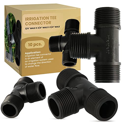 10x PE-Rohr PVC T-Stück 3/4" AG x 3/4" AG x 3/4 AG" T-Verbinder der Bewässerungsleitung Bewässerung System Schlauchverlängerung Wasserrohr Garten Wasserleitung von Instalguru