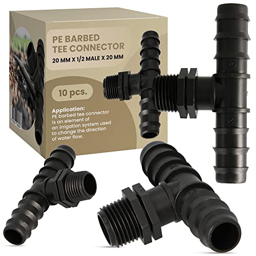10x PE-Rohr T-Stück 20x1/2"x20 AG T-Verbinder Tropfschlauch Wasser Kupplung Bewässerungssystem Schlauchverlängerung Fitting Für Tropfschlauch Perlschlauch Schläuche Wasserrohr Garten Wasserleitung 10x PE-Rohr T-Stück 20x1/2"x20 AG T-Verbinder Tropfschlauch Wasser Kupplung Bewässerungssystem Schlauchverlängerung Fitting Für Tropfschlauch Perlschlauch Schläuche Wasserrohr Garten Wasserleitung von Instalguru